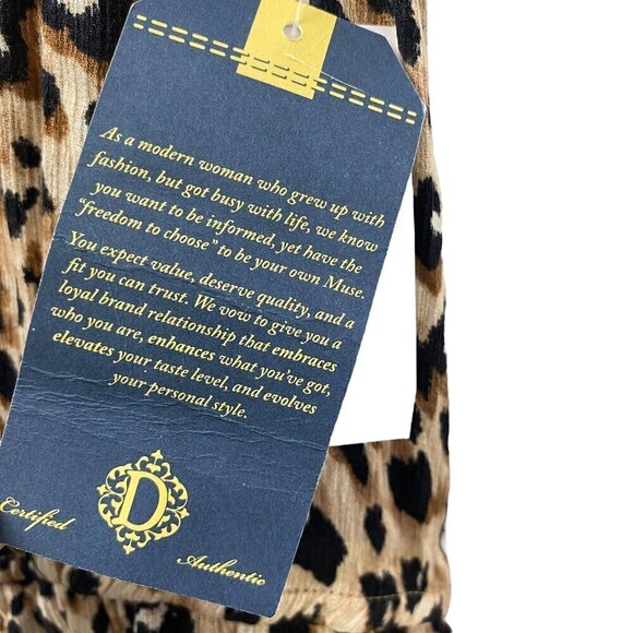 DEMOCRACY Midi Dress Large Leopard Print Rayon Ruffle Summer Sundress NWT - Picture 10 of 10